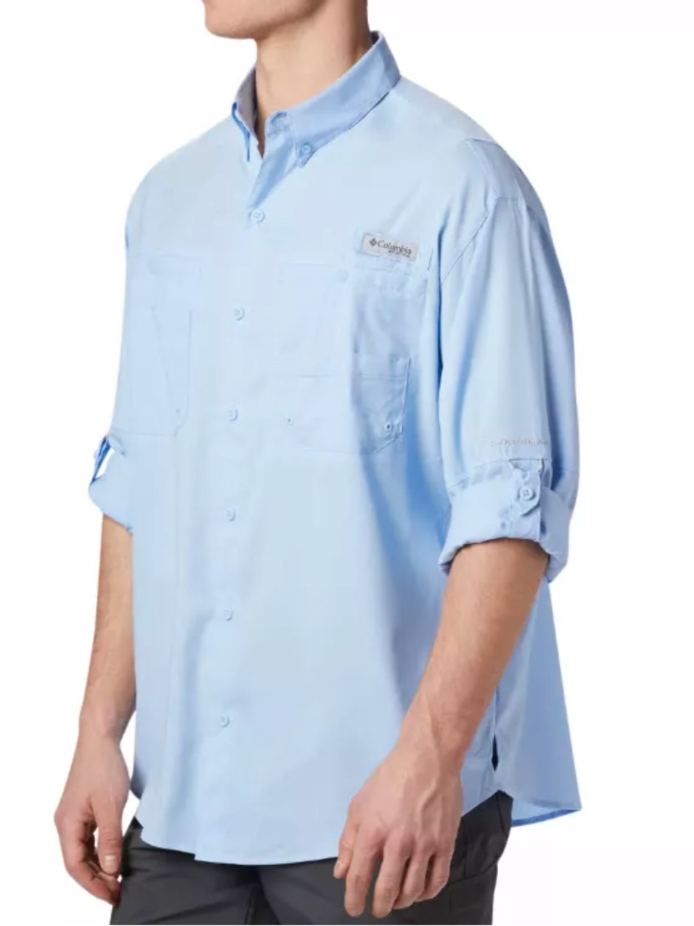 Columbia PFG Men’s Mesh Vented Fishing Shirt Pale Blue Size XL